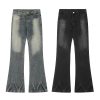 American style n ü short, high waist, versatile, loose, slimming, wide leg, washed micro trumpet denim