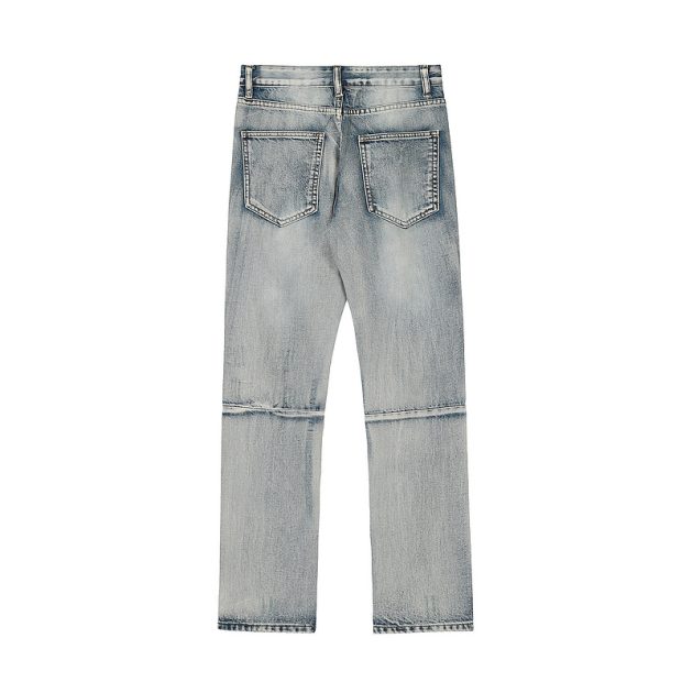 American retro vintage vintage design with ripped zipper jeans for men - Image 2