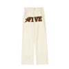 American high street style flame print loose straight leg men's and women's jeans - Image 4