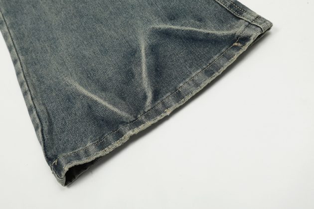 American style n ü short, high waist, versatile, loose, slimming, wide leg, washed micro trumpet denim - Image 11