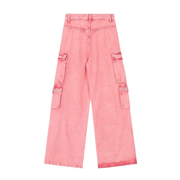 Spring and Autumn New Multi Pocket workwear pants with loose and wide leg design - Image 3