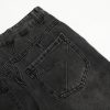 Men's vintage black gray deconstructive straight tube slightly flared style cool jeans - Image 10