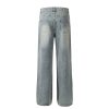 Summer men's straight leg fun American straight waist wide denim pants - Image 3