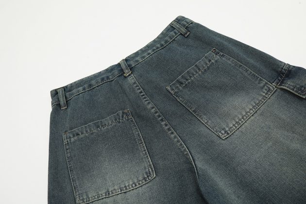 Men's retro summer loose multi pocket short wide leg straight leg pants - Image 6