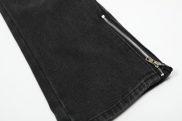 American men's and women's casual high street retro washed knife cut micro flared jeans small - Image 10
