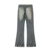 American style n ü short, high waist, versatile, loose, slimming, wide leg, washed micro trumpet denim - Image 3