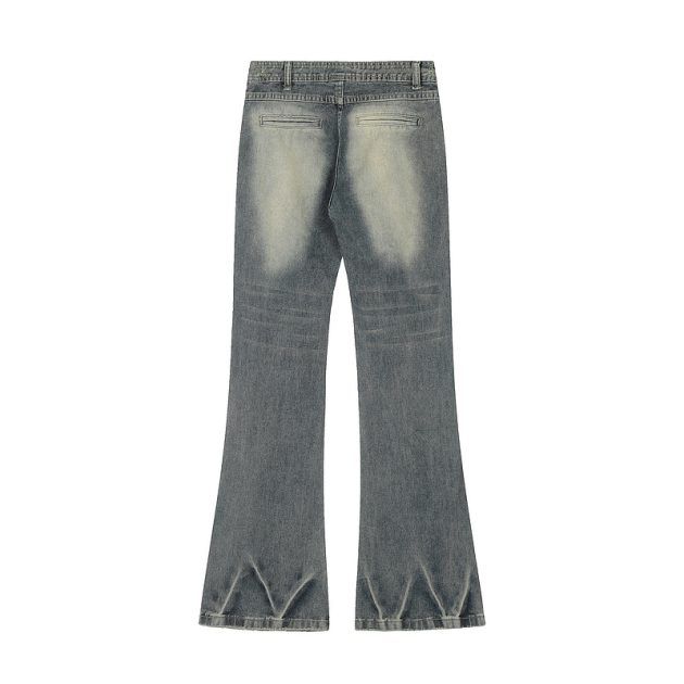 American style n ü short, high waist, versatile, loose, slimming, wide leg, washed micro trumpet denim - Image 3