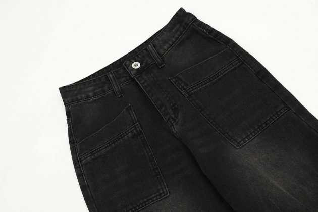 Ladies' American retro washed distressed loose wide leg mop straight leg jeans - Image 6
