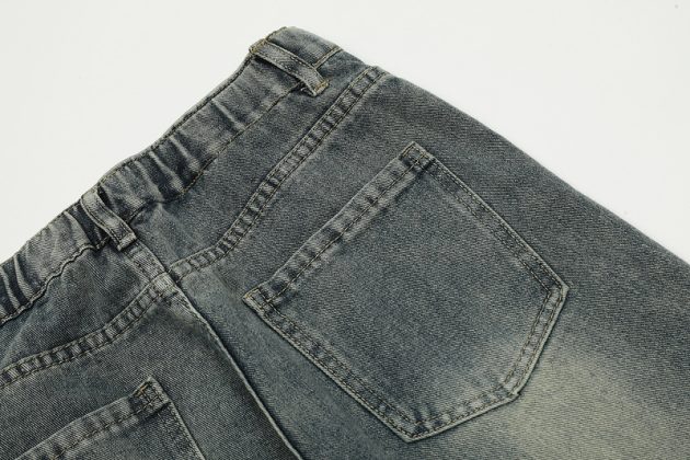 American heavyweight retro washed wide leg loose multi pocket workwear jeans - Image 13