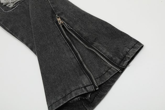 American street rivet ripped jeans - Image 11