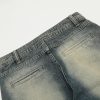 American style n ü short, high waist, versatile, loose, slimming, wide leg, washed micro trumpet denim - Image 8