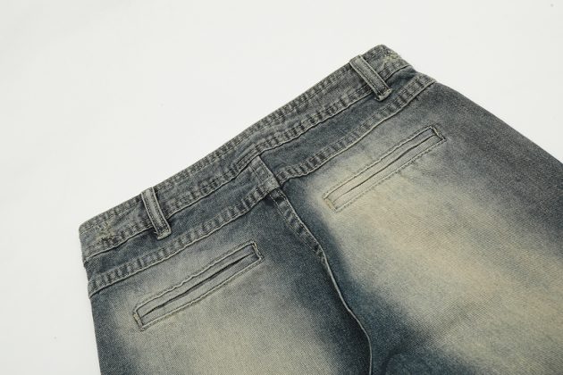 American style n ü short, high waist, versatile, loose, slimming, wide leg, washed micro trumpet denim - Image 8