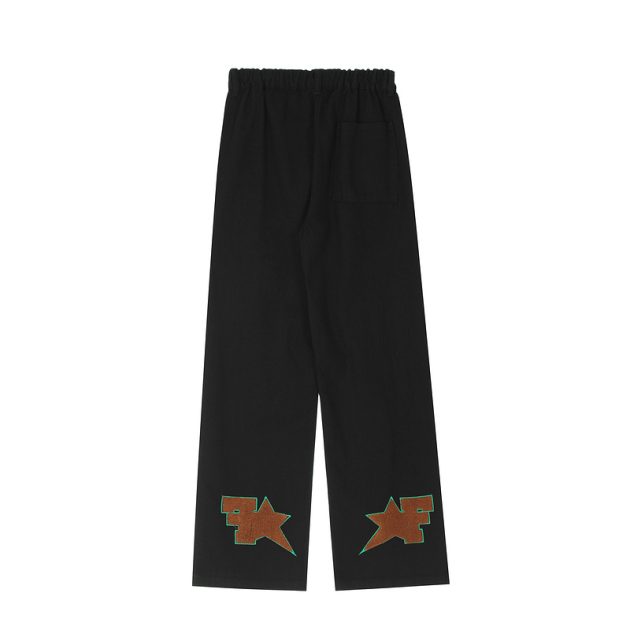 American high street style flame print loose straight leg men's and women's jeans - Image 3