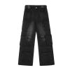 Men's and women's American casual pants with heavy washing design and denim jeans - Image 4