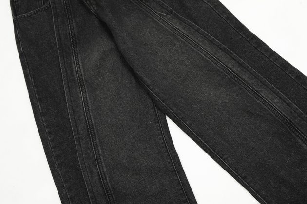 American retro washed patchwork jeans - Image 10