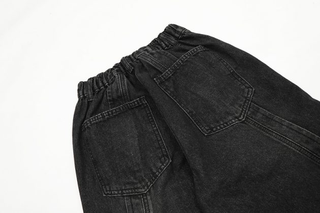 American retro washed patchwork jeans - Image 8