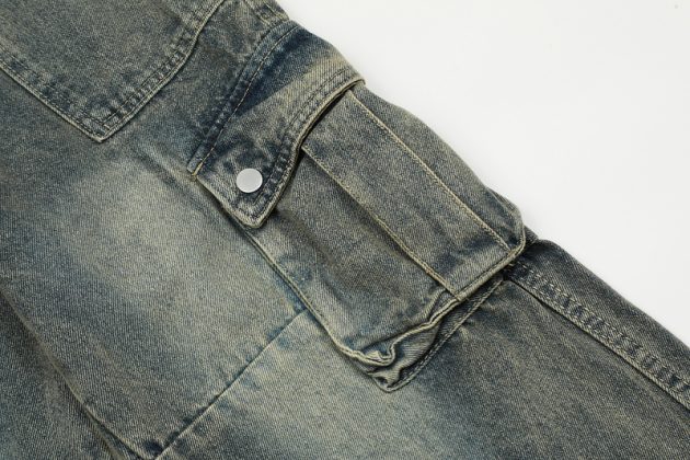 Large size women's spring and autumn high waist loose slimming straight leg wide leg distressed fringed jeans - Image 11