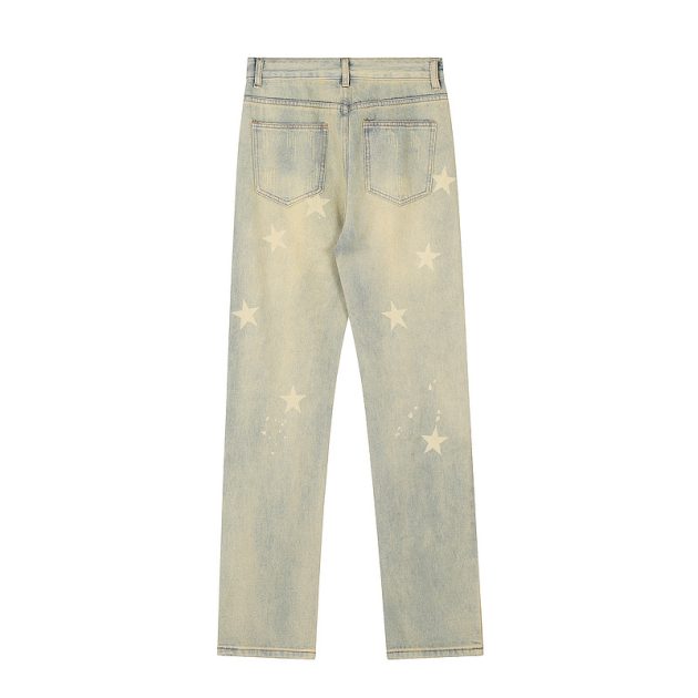 Spring and Autumn New Star Printed Casual Jeans - Image 5
