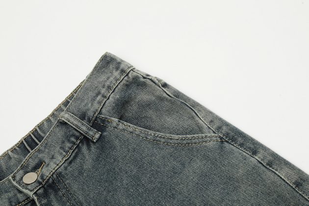 American heavyweight retro washed wide leg loose multi pocket workwear jeans - Image 10