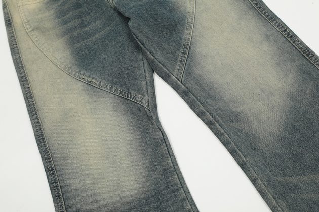 American style n ü short, high waist, versatile, loose, slimming, wide leg, washed micro trumpet denim - Image 10