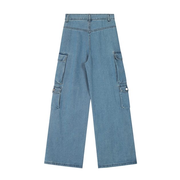 Spring and Autumn New Multi Pocket workwear pants with loose and wide leg design - Image 5