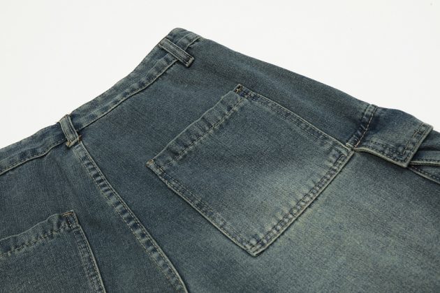 Men's retro summer loose multi pocket short wide leg straight leg pants - Image 7