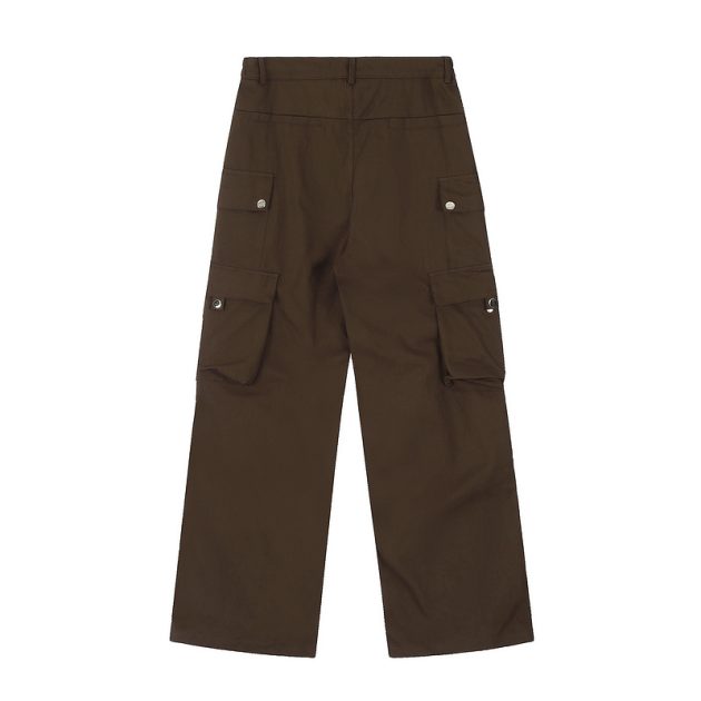 American retro work pants for men and women, high street, multi pocket Vibe style, loose, wide leg, straight leg, casual hanging pants - Image 5