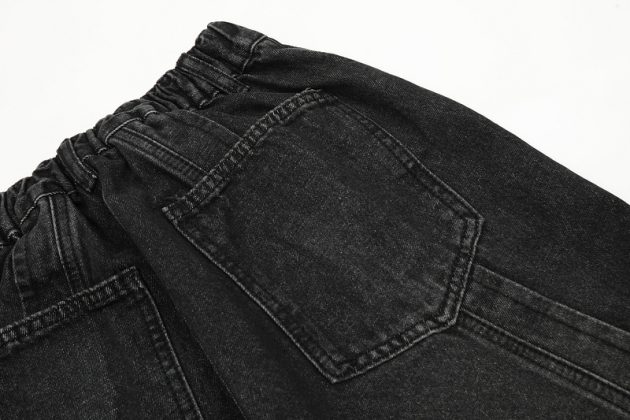 American retro washed patchwork jeans - Image 9