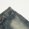 American style n ü short, high waist, versatile, loose, slimming, wide leg, washed micro trumpet denim - Image 7
