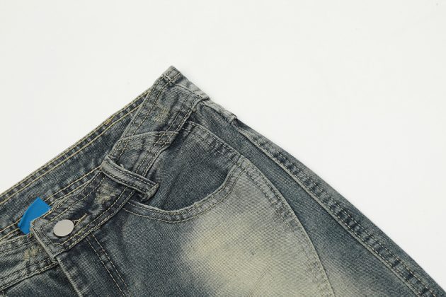 American style n ü short, high waist, versatile, loose, slimming, wide leg, washed micro trumpet denim - Image 7