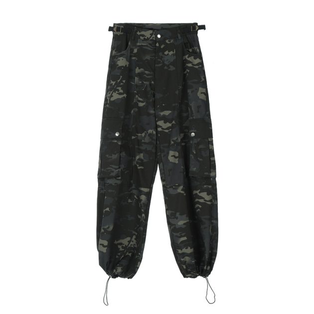 Men's retro loose hip hop casual camouflage workwear long pants - Image 3