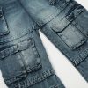 Men's and women's American casual pants with heavy washing design and denim jeans - Image 10