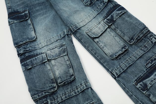 Men's and women's American casual pants with heavy washing design and denim jeans - Image 10