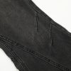Men's vintage black gray deconstructive straight tube slightly flared style cool jeans - Image 12