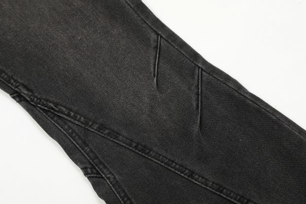 Men's vintage black gray deconstructive straight tube slightly flared style cool jeans - Image 12