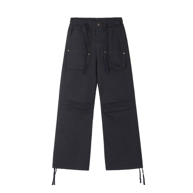 American women's retro fashion brand multi pocket loose casual straight hip hop work pants - Image 4