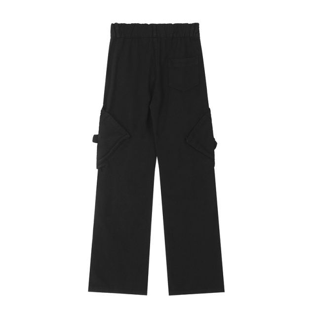 American retro women's work pants with multiple pockets, wide legs, floor length pants, straight leg pants - Image 6