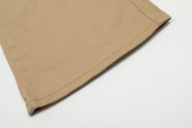 American workwear khaki color niche distressed washed elastic slightly flared straight leg workwear pants - Image 11