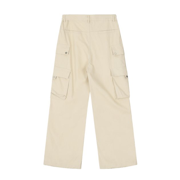 American retro work pants for men and women, high street, multi pocket Vibe style, loose, wide leg, straight leg, casual hanging pants - Image 3