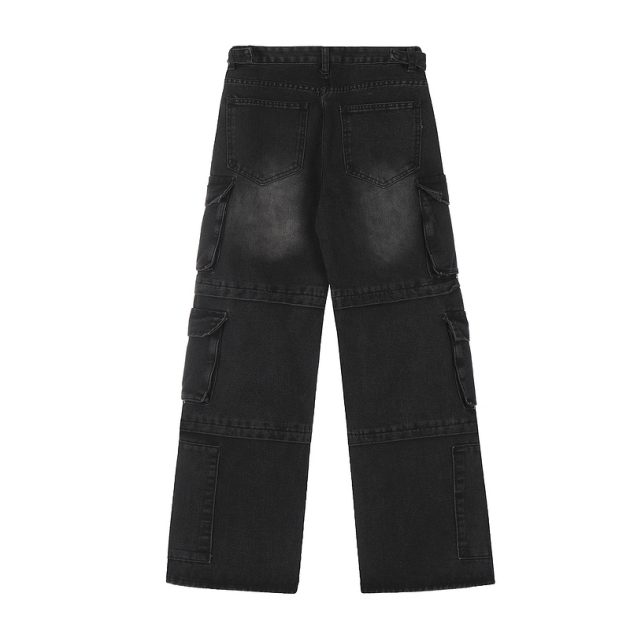 Men's and women's American casual pants with heavy washing design and denim jeans - Image 5