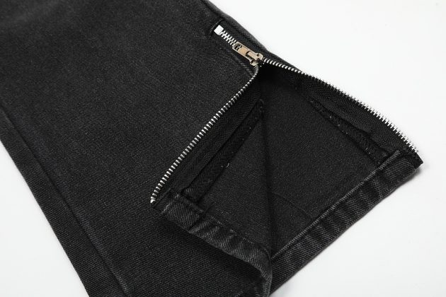 American men's and women's casual high street retro washed knife cut micro flared jeans small - Image 11