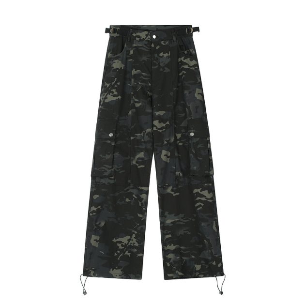 Men's retro loose hip hop casual camouflage workwear long pants - Image 2
