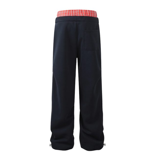 American style spicy girl's double waisted spliced workwear, sports and casual pants, women's autumn and winter design sense, niche, loose fitting ankle sweatpants - Image 3