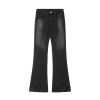 American style n ü short, high waist, versatile, loose, slimming, wide leg, washed micro trumpet denim - Image 4