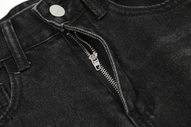 American retro niche wavy lines washed and stacked, loose straight tube slightly flared casual jeans - Image 10