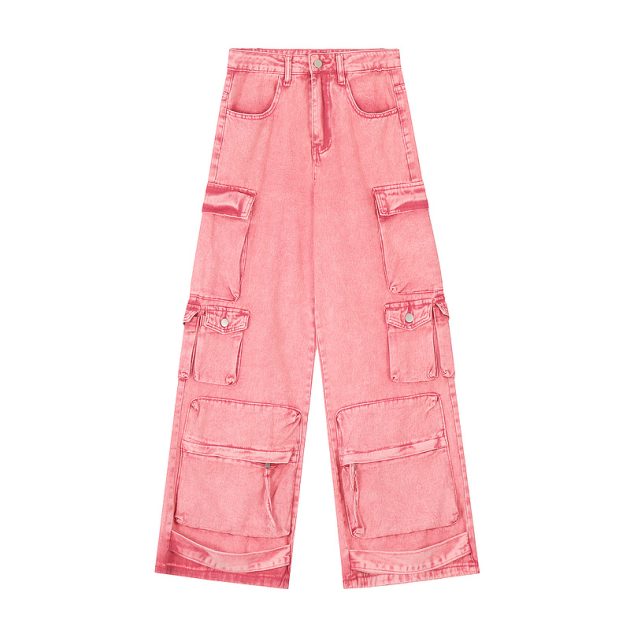 Spring and Autumn New Multi Pocket workwear pants with loose and wide leg design - Image 2