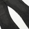 Men's vintage black gray deconstructive straight tube slightly flared style cool jeans - Image 11