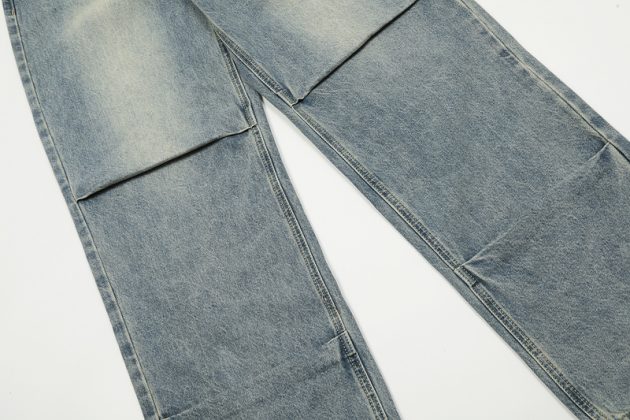 Summer men's straight leg fun American straight waist wide denim pants - Image 9