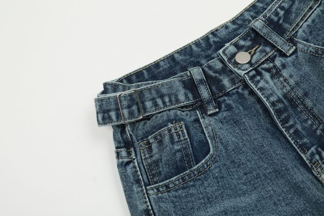 Men's and women's American casual pants with heavy washing design and denim jeans - Image 7