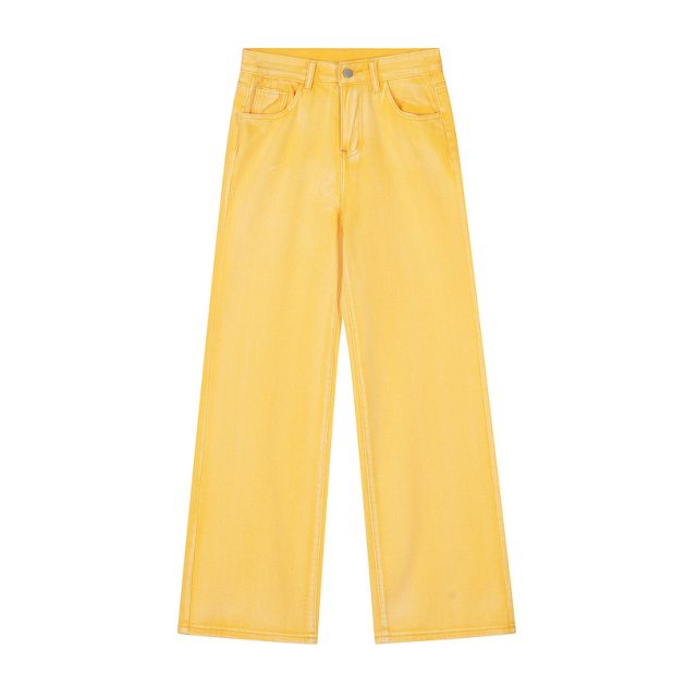 American women's high waisted narrow straight leg wide leg retro Hong Kong style washed and worn pink high-end jeans - Image 4